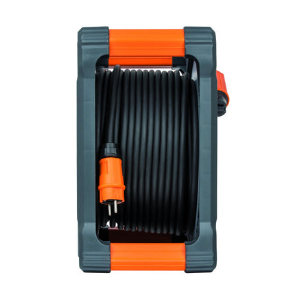 Brennenstuhl professionalLINE Enrouleur de câble BQ + Protection anti-retournement, 50 m + 4x Prises IP44 BGI 608 (9201500200)