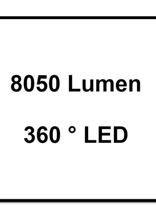 Brennenstuhl professionalLINE ORUM Foco de trabajo LED Foco de construcción de 360° 8050 lúmenes (9171400800) 100 W IP54 BGI 608