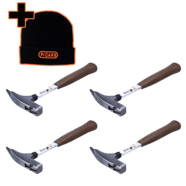 Picard 298 set Marteau piqueur lisse 600 g (4x 0029800) + Bonnet d'hiver noir taille universelle