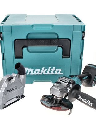 Amoladora angular a batería Makita GA 005 GZ01 40 V máx. 125 mm sin escobillas XGT + campana de aspiración + Makpac - sin batería, sin cargador