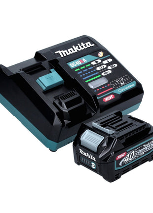 Amoladora angular a batería Makita GA 005 GD101 40 V máx. 125 mm sin escobillas XGT + 1x batería 2,5 Ah + cargador + campana de aspiración + Makpac