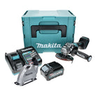 Amoladora angular a batería Makita GA 005 GM101 40 V máx. 125 mm Brushless XGT + 1x batería 4,0 Ah + cargador + campana de aspiración + Makpac