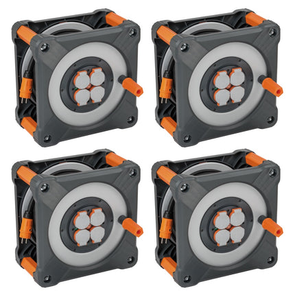 Brennenstuhl professionalLINE jeu de 4 enrouleurs de câble BQ avec protection (4x 9201500200) 50 m