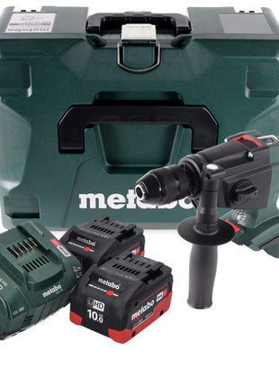 Taladro percutor a batería Metabo SBE 18 LTX 18 V 24 Nm (600845840) + 2 baterías de 10,0 Ah + cargador + MetaLoc