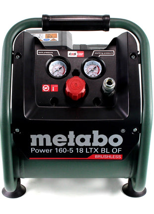 Metabo Power 160-5 18 LTX BL OF compresseur sans fil 18 V 8,0 bar sans brosse + 2x batterie 10,0 Ah + chargeur de batterie