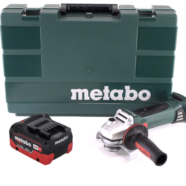 Metabo W 18 LTX 125 18 V 125 mm Meuleuse d'angle rapide sans fil (602174860) + 1x Batterie 10,0 Ah + Coffret - sans chargeur