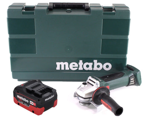 Metabo W 18 LTX 125 Amoladora angular rápida 18 V 125 mm (602174860) + 1 batería de 10,0 Ah + maletín - sin cargador