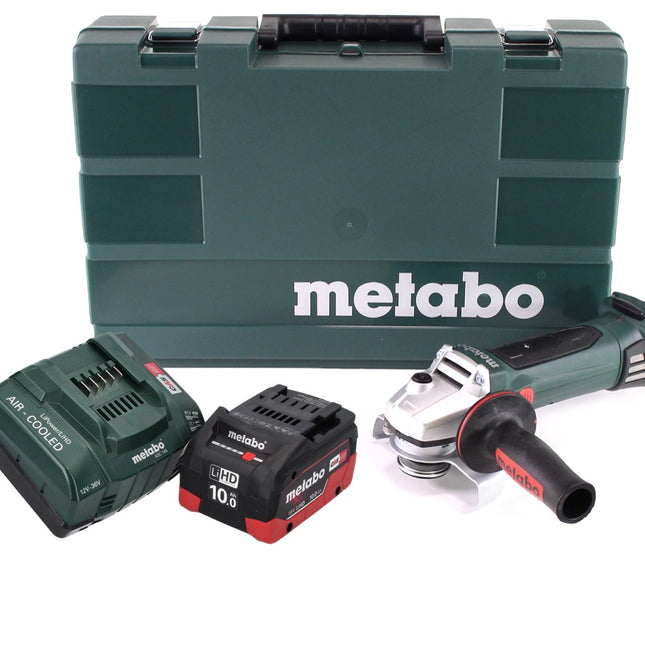 Metabo W 18 LTX 125 Meuleuse d'angle rapide 18 V 125 mm (602174860) + 1x Batterie 10,0 Ah + Chargeur + Coffret transport