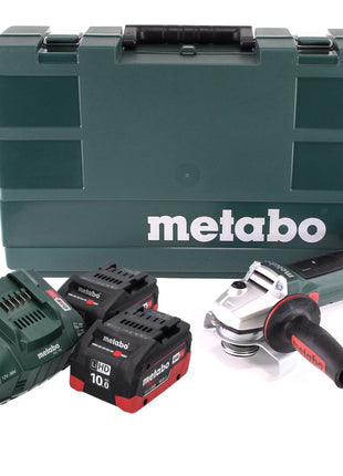 Metabo W 18 LTX 125 Amoladora angular rápida 18 V 125 mm (602174860) + 2 baterías de 10,0 Ah + cargador + maletín