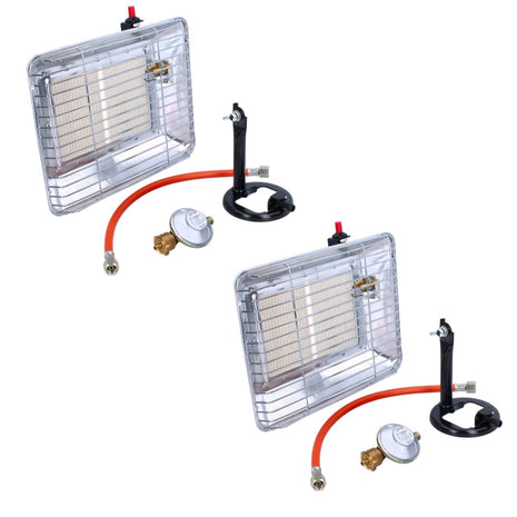 Rothenberger Industrial Set - 2x Stufette a gas Eco Piezo ( 2x 35985 ) 2,7 kW - 4,2 kW per bombole di gas propano da 5 kg e 11 kg