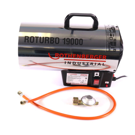 Rothenberger Industrial Set pistolet chauffant RoTurbo 19000 + Allumage piezo + Tuyau + Régulateur flamme 980 °C (2x 1500000051)