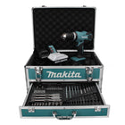 Makita HP 457 DWX4 Perceuse à percussion sans fil 42 Nm Série G 18 V + 1x Batterie 1,5 Ah + Chargeur + Coffret de mèches, 70pcs. + Coffret