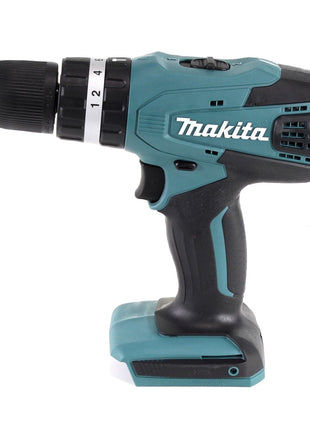 Taladro percutor inalámbrico Makita HP 457 DWX4 18 V 42 Nm Serie G + 1x batería 1,5 Ah + cargador + juego de brocas de 70 piezas + estuche