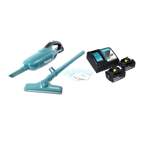 Aspirador inalámbrico Makita DCL 182 RG 18 V + 2x baterías 6,0 Ah + cargador