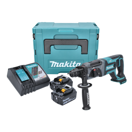 Makita DHR 241 RGJ akumulatorowa wiertarko-wkrętarka 18 V 2,0 J SDS plus + 2x akumulator 6,0 Ah + ładowarka + Makpac