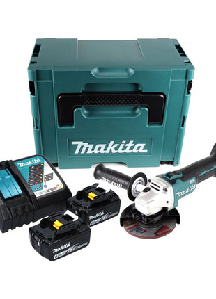 Makita DGA 504 RGJ akumulatorowa szlifierka kątowa 18 V 125 mm bezszczotkowa + 2x akumulator 6,0 Ah + ładowarka + Makpac