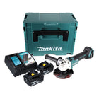 Makita DGA 504 RGJ akumulatorowa szlifierka kątowa 18 V 125 mm bezszczotkowa + 2x akumulator 6,0 Ah + ładowarka + Makpac