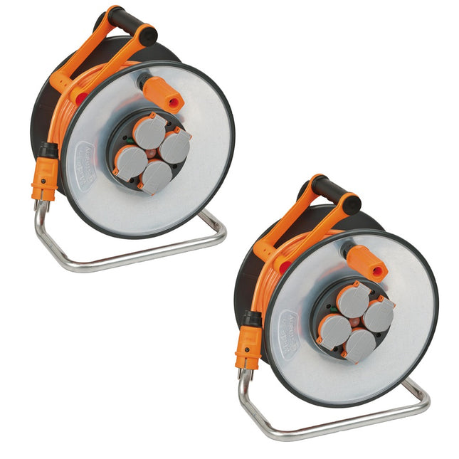 Brennenstuhl professionalLINE Enrouleurs de câble - 2x pièces SteelCore 33 m IP 44 (2x 9192330200) H07BQ-F 3G2.5