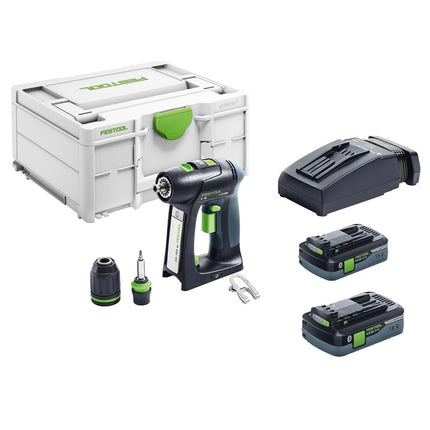 Festool C 18 HPC 4,0 l-Plus Akku Bohrschrauber 18 V 45 Nm Brushless ( 576435 ) + 2x Akku 4,0 Ah + Ladegerät + systainer - Toolbrothers
