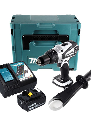 Makita DDF 458 RG1J W perceuse-visseuse sans fil 18 V 91 Nm blanc + 1x batterie 6,0 Ah + chargeur + Makpac