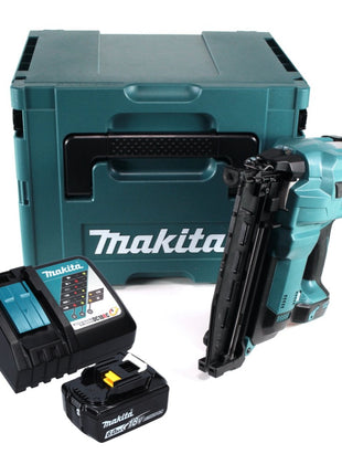 Makita DBN 600 RG1J cloueuse à tête d'emballage avec batterie 18 V + 1x batterie 6,0 Ah + chargeur + Makpac