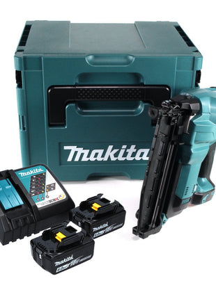 Makita DBN 600 RGJ cloueuse à tête d'emballage sur batterie 18 V + 2x batteries 6,0 Ah + chargeur + Makpac