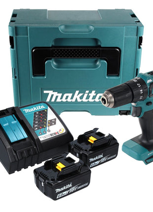 Makita DHP 483 RGJ Perceuse-visseuse à percussion sans fil 18 V 40 Nm + 2x Batteries 6.0 Ah + Chargeur + Coffret Makpac