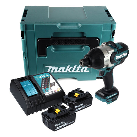 Makita DTW 800 RGJ clé à chocs sans fil 18 V 7/16" 800 Nm sans balais + 2x batterie 6,0 Ah + chargeur + Makpac