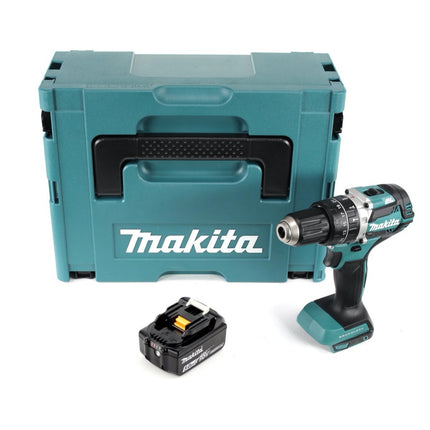 Makita DHP 484 T1J Perceuse visseuse à percussion sans fil 18 V 54 Nm Brushless + 1x Batterie 5,0 Ah + Makpac - sans chargeur