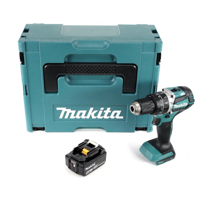 Makita DHP 484 T1J Perceuse visseuse à percussion sans fil 18 V 54 Nm Brushless + 1x Batterie 5,0 Ah + Makpac - sans chargeur