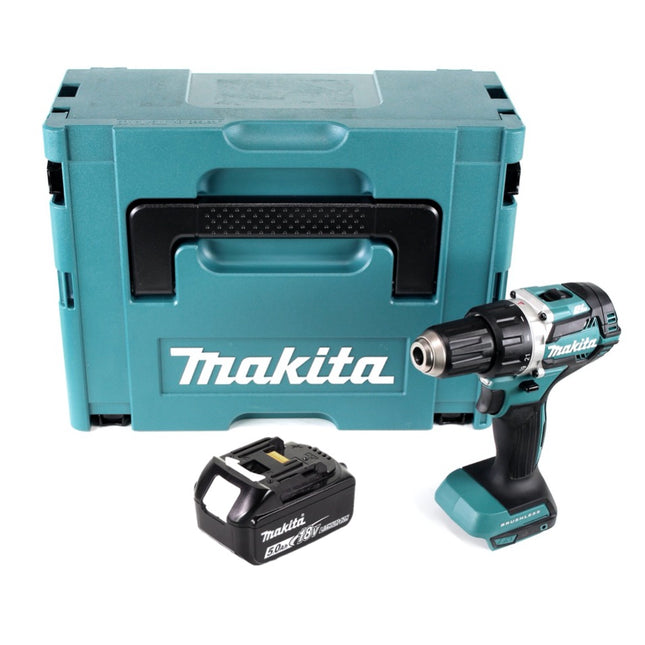 Makita DDF 484 T1J Perceuse-visseuse sans fil 18 V 54 Nm Brushless + 1x batterie 5,0 Ah + Makpac - sans chargeur