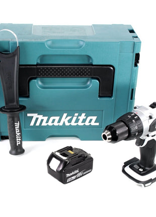 Makita DDF 458 T1J W perceuse-visseuse sans fil 18 V 91 Nm blanc + 1x batterie 5,0 Ah + Makpac - sans chargeur