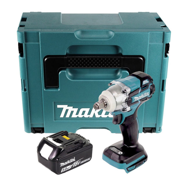 Makita DTW 285 T1J Visseuse à chocs sans fil 18 V 280 Nm 1/2" Brushless + 1x Batterie 5.0 Ah + Coffret Makpac - sans chargeur