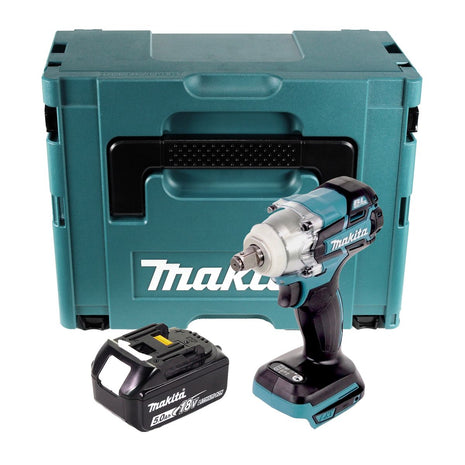 Makita DTW 285 T1J Llave de impacto a batería 18 V 280 Nm 1/2" sin escobillas + 1x batería 5,0 Ah + Makpac - sin cargador