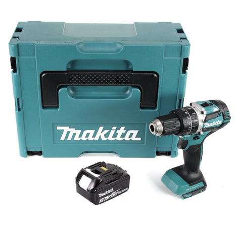 Makita DHP 484 M1J Trapano avvitatore con percussione a batteria 18V 54Nm + 1x Batteria 4,0 Ah + Valigetta Makpac - senza caricabatterie