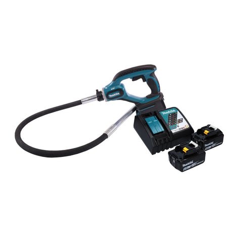 Makita DVR 450 RG Compacteur de béton sans fil 18 V 1,2 m + 2x Batteries 6,0 Ah + Chargeur