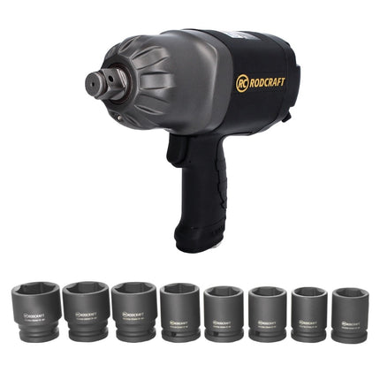 Rodcraft RC2377 Clé à chocs 1950 Nm 3/4" + Jeu de douilles RS618 - 8 pcs acier chrome molybdène