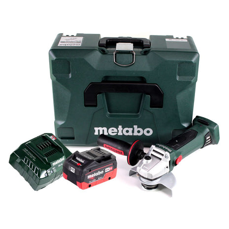 Metabo W 18 LTX 125 Amoladora angular a batería Quick 18 V 125 mm + 1x batería 8,0 Ah + cargador + MetaLoc