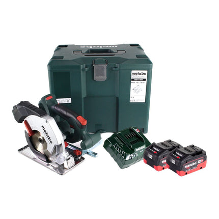Scie circulaire à métaux sur batterie Metabo MKS 18 LTX 58 18 V 165 mm + 2x batteries 8,0 Ah + chargeur + MetaLoc