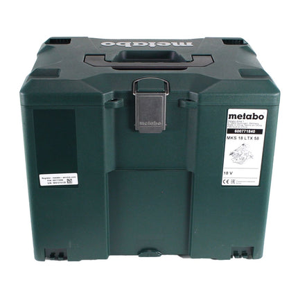 Scie circulaire à métaux sur batterie Metabo MKS 18 LTX 58 18 V 165 mm + 2x batteries 8,0 Ah + chargeur + MetaLoc