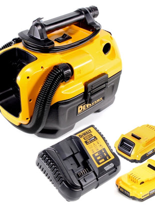 Aspirador en seco y húmedo a batería Dewalt DCV 582 14,4 - 18 V + 2x baterías 2,0 Ah + cargador