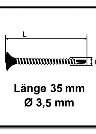 SPAX GIX-D 3,5 x 35 mm Vis pour cloisons sèches - 2000 pièces (2x 1991170350356)