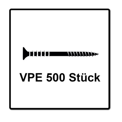 SPAX Vis d'ajustement 6,0 x 60 mm - Filetage avec rainures de maintien - Tête plate - T-STAR Plus - 4Cut - WIROX - 500pcs. (5x 161010600603)