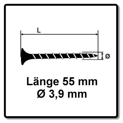 SPAX GIX-B 3,9 x 55 mm Vis pour cloisons sèches - 2000 pièces (2x 1891170390556)