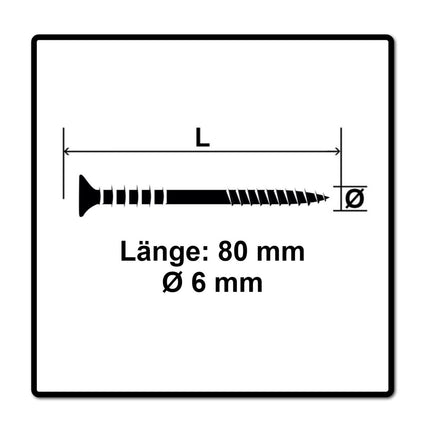SPAX Vis de réglage  6,0 x 80 mm - 200 pièces (2x 161010600803) filetage de réglage avec rainures de retenue tête plate T-STAR Plus 4Cut WIROX