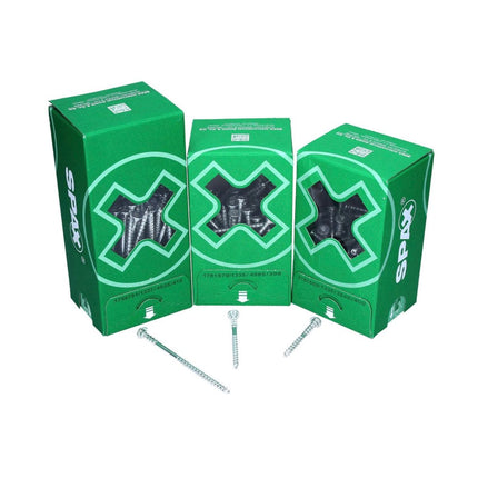 Vis de réglage SPAX 6,0 x 160 mm 200 pièces (2x 161010601605) filetage de réglage avec rainures de retenue tête plate T-STAR Plus 4Cut WIROX