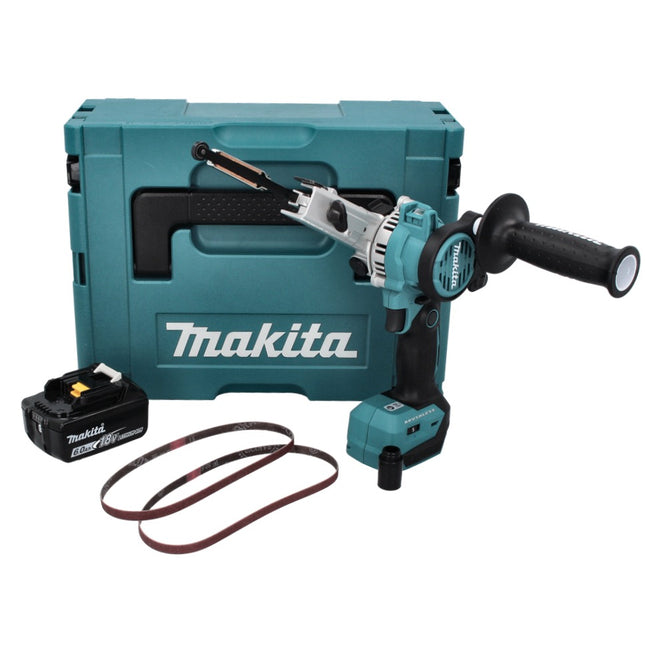 Makita DBS 180 G1J Lime à bande sans fil 18 V 9 x 533 mm Brushless + 1x batterie 6,0 Ah + Makpac - sans chargeur