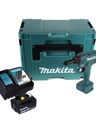 Makita DRV 250 RM1J remachadora a batería 18 V 20 kN sin escobillas + 1x batería 4,0 Ah + cargador + Makpac