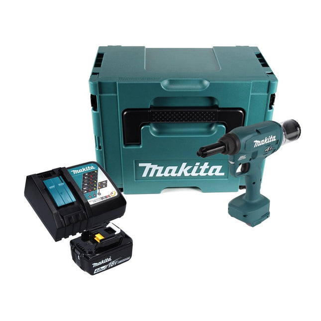Makita DRV 250 RM1J Outil de pose de rivet aveugle sans fil 18 V 20 kN brushless + 1x Batterie 4.0 Ah + Chargeur + Makpac