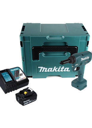 Makita DRV 250 RT1J Outil de pose de rivets aveugles sans fil 18 V 20 kN brushless + 1x Batterie 5.0 Ah + Chargeur + Makpac